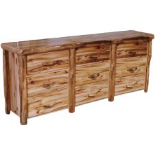 Beartooth Aspen 9 Drawer Log Dresser - Flat Drawer Fronts - Wild Panel & Natural Log