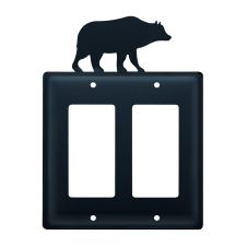 Wrought Iron Bear Double GFI Cover