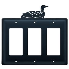 Wrought Iron Loon Triple GFI Cover