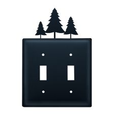 Wrought Iron Pine Double Switch Cover