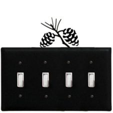 Wrought Iron Pinecone Quad Switch Cover