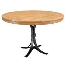 Everwood Signature Round Poly Dining Table - Natural Teak Poly Wood Grain