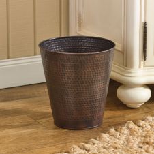 Hammered Copper Rustic Waste Basket