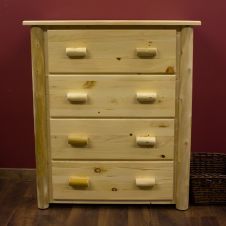 Hidden Lake 4 Drawer Large Log Chest--Clear Finish
