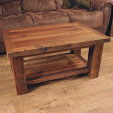 Timber Frame Barnwood Coffee Table--Clear Finish