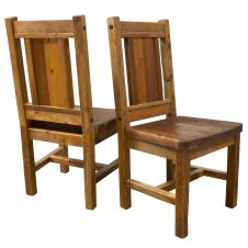 Cottage Timber Frame Barnwood Side Chair - front and back--Clear Finish