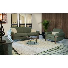 Lost Brown Upholstered Collection, Shown in Olive Fabric