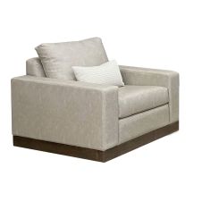 Georgia Upholstered Arm Chair, Shown in Snow Leather Fabric