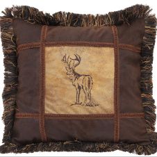 Embroidered Buck Pillow