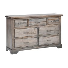 Kimberley Weathered Maple 7 Drawer Dresser - Carbon Finish