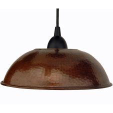 10.5" Hand Hammered Copper Dome Pendant Light Shade Closeup
