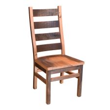 Reclaimed Barn Wood Ladderback Dining Side Chair - Clear Finish