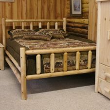Lakeland Frontier Log Bed--Queen, Clear finish