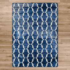 Lattice Blue Entry Rug