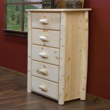 Lakeland Frontier 5 Drawer Log Chest--Unfinished