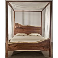 Live Edge Black Walnut Canopy Bed