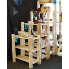 Hidden Lake Cedar Log Bookcases--Unfinishes (shown in all sizes)