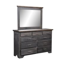 London Fog Modern Barn Wood 9 Drawer Dresser & Optional Mirror