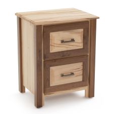 Contemporary Cabin 2 Drawer Maple & Walnut Nightstand