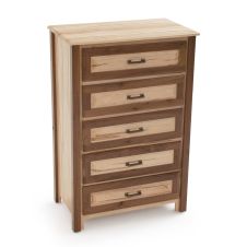 Contemporary Cabin 5 Drawer Maple & Walnut Chest