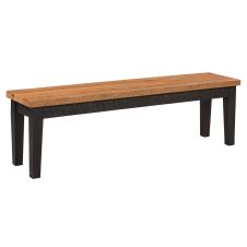 Manchester Reclaimed Wood Dining Bench - Ebony Bench Base Finish