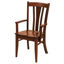 Meridan Classic Natural Wood Dining Arm Chair - Acres Finish