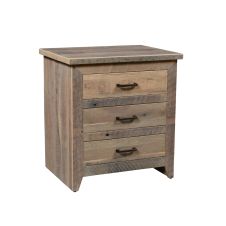 Midland Modern Rustic Barn Wood Nightstand - 3 Drawer - Ol' Yeller Finish