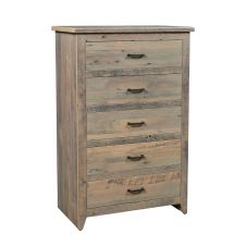 Midland Modern Rustic Barn Wood 5 Drawer Chest - Ol' Yeller Finish