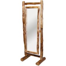 Beartooth Aspen Full Stand Log Cheval Mirror - Natural Log