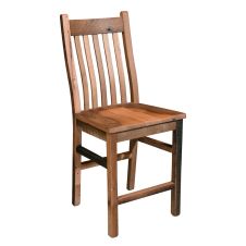 Reclaimed Barn Wood Mission 30" Bar Stool - Stationary Seat - Clear Finish