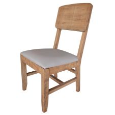 Mita Industrial Natural Wood Panel Back Dining Chair