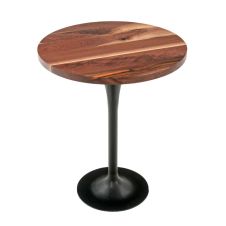 Modern Roadhouse Pub Table - Flat Edge Black Walnut Tabletop - Natural Clear Tabletop Finish