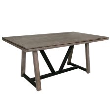 Modern Blacksmith Barnwood Trestle Dining Table
