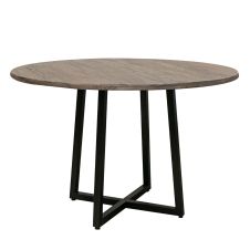 Modern Blacksmith Round Barnwood Dining Table