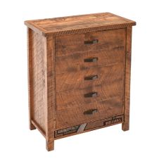 Rustic Mosaic 5 Drawer Barnwood Chest