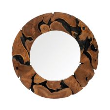 Urban Organic Chic Round Teak Mirror