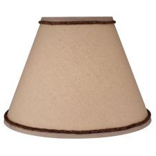 Rustic Natural Osnaburg Rope Trimmed Linen Lampshades