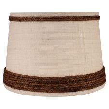 Rustic Rope Trimmed White Burlap Lampshades