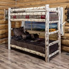 Montana Log Bunk Bed--Twin over Twin, Unfinished