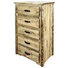 Glacier Country 5 Drawer Log Chest--Flat drawer fronts