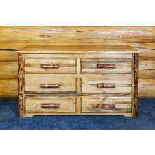Glacier Country 6 Drawer Log Dresser--Flat drawer fronts