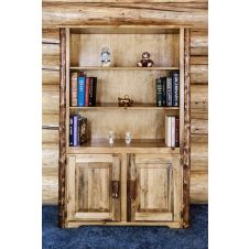 Glacier Country Log Bookcase with Storage