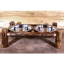 Glacier Country Log Pet Feeder