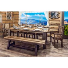 Homestead Rough Sawn Extendable Dining Table - 84" long