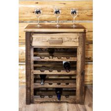Homestead Rough Sawn Wine Rack Cabinet