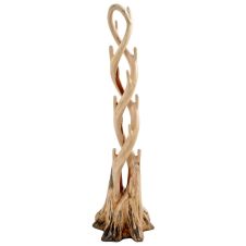 Natural Free Form Log Coat Rack - Double - Natural Clear Finish