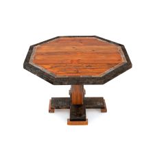 Western Woods Rustic Reclaimed Octagon Pedestal Table