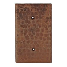 Oil Rubbed Bronze Hammered Copper Blank Two-Hole Wall Plate Cover