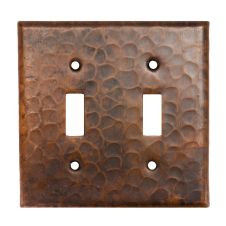 Oil Rubbed Bronze Hammered Copper Double Switch Wall Plate Cover