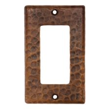 Oil Rubbed Bronze Hammered Copper GFI Wall Plate Cover